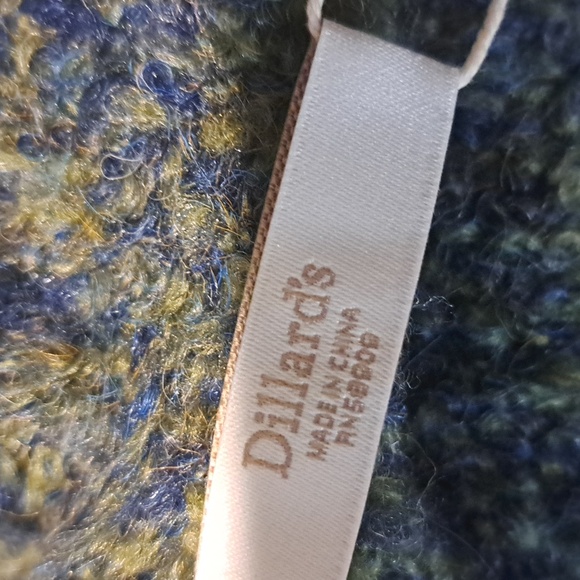 Dillards Wool Blend Cozy Blue Textured Scarf - Picture 7 of 8